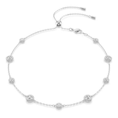 SWAROVSKI Una Angelic 项链, 圆形切割, 雙面圖案, 白色, 镀铑 1