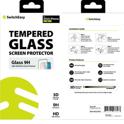 SwitchEasy Glass 9H Tempered Glass Screen Protector for iPhone 17 Air 3