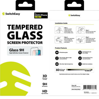 SwitchEasy Glass 9H Tempered Glass Screen Protector for iPhone 17 Pro 3