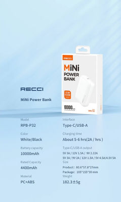 Recci 10000mah PD 20W Mini Power Bank RPB-P32 7