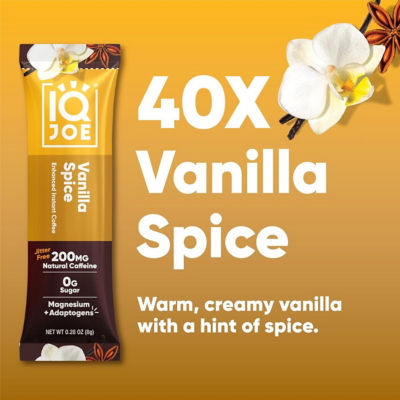 IQBar IQJoe Instant Coffee Packets With Adaptogens - Vanilla Spice 40 Sticks 4