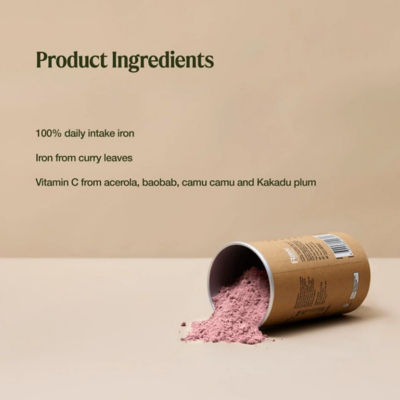 Amazonia Raw Real Food Nutrients Organic Iron Powder Apple Blackcurrant 100g 6