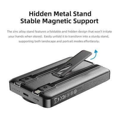 ROCK P50 5in1 PD20W Magnetic Holder Power Bank with Cables (10000mAh) 6
