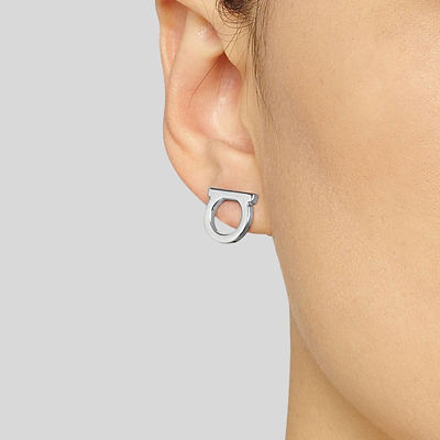 FERRAGAMO Gancini Earrings (L) Palladium 760119 6