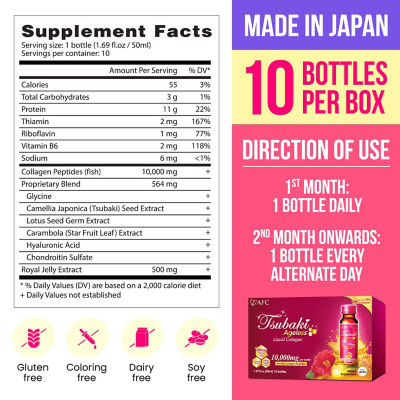AFC Japan Tsubaki Ageless Collagen Drink 10s 9