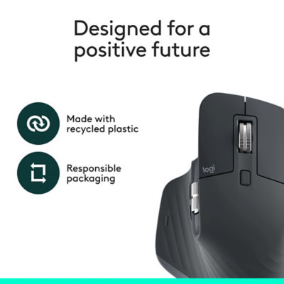 Logitech MX Master 3S Performance Wireless Mouse - GRAPHITE - Bluetooth Edition 5