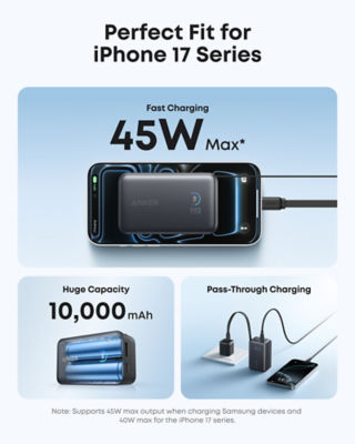 Anker Nano CCC Power Bank 10000mAh 45W with Built-In Retractable USB-C Cable A1638 4