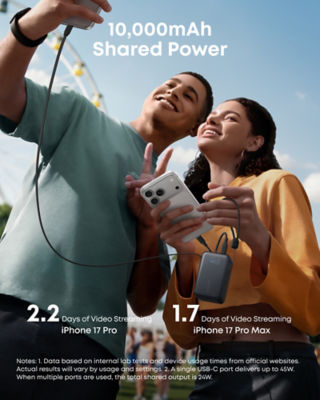 Anker Nano CCC Power Bank 10000mAh 45W with Built-In Retractable USB-C Cable A1638 6
