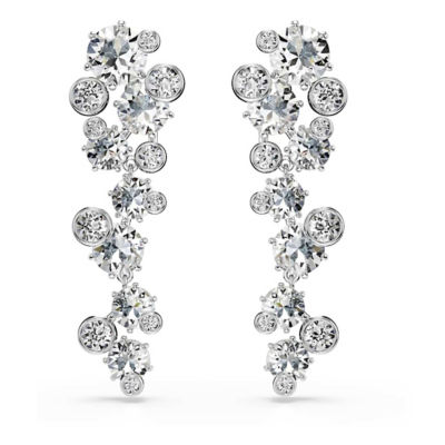 SWAROVSKI Constella Drop Earrings, Mixed Cuts, White, Rhodium Plated 1