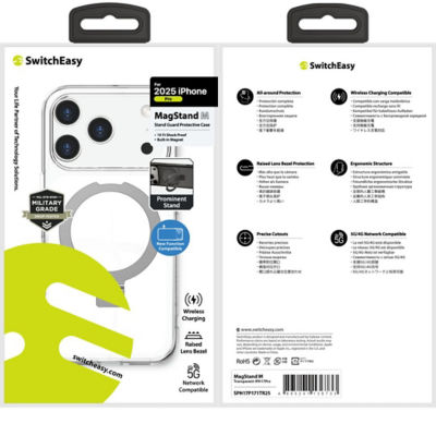 SwitchEasy MagStand M Stand Guard Protective Case for iPhone 17 Pro - Transparent 3