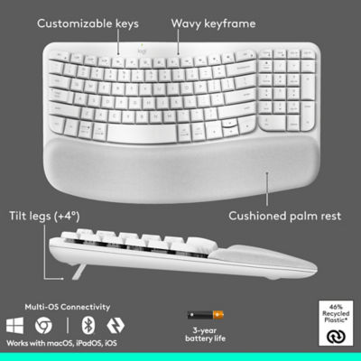Logitech Wave Keys + Lift Combo – Ergonomic Wireless Keyboard & Mouse 6