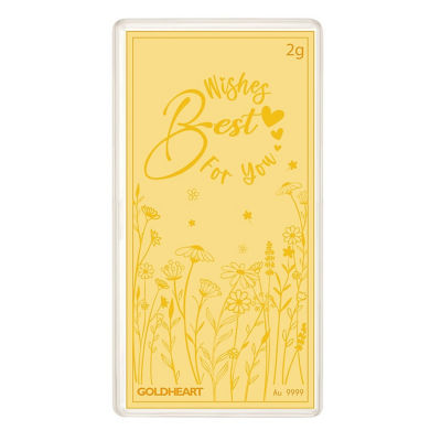 Goldheart 999 Gold 2G Blooming Wishes Gold Bar 1