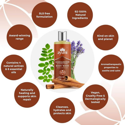 Ayumi Relaxing Sandalwood & Ylang Ylang Body Wash 250ml 4
