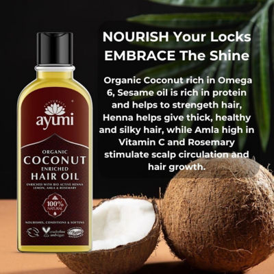 Ayumi Organic Coconut Enriched Hair Oil 150ml 5