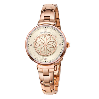 BLACK BY BLUE BRAVE Cherry Blossom 36mm Champagne Rose Gold Bracelet Watch 1