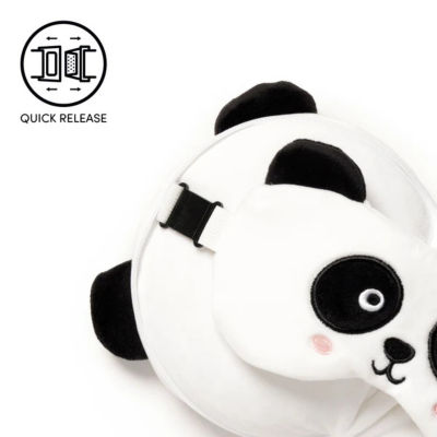 TRAVELMALL 3D Panda Plush Travel Pillow & Eye Mask Set 4