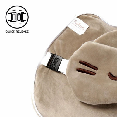 TRAVELMALL 3D Pusheen Cat Plush Travel Pillow & Eye Mask Set 5