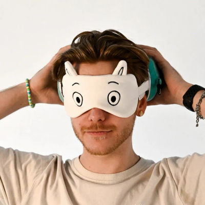 TRAVELMALL 3D Moomin Plush Travel Pillow & Eye Mask Set 7
