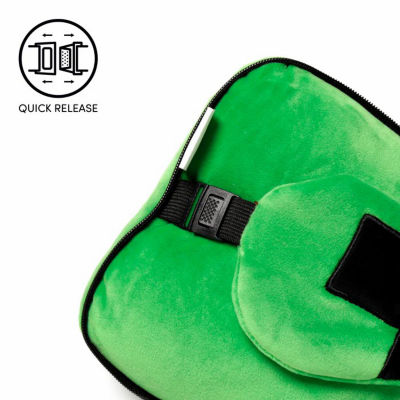 TRAVELMALL 3D Minecraft Creeper Plush Travel Pillow & Eye Mask Set 4
