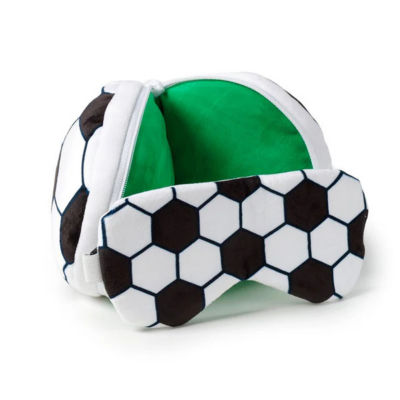 TRAVELMALL 3D Football Plush Travel Pillow & Eye Mask Set 3
