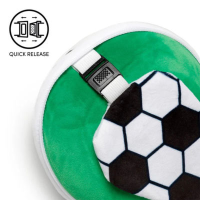 TRAVELMALL 3D Football Plush Travel Pillow & Eye Mask Set 4