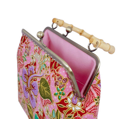 COCOONESE Bamboo Top Handle Bag - Jlamprang (Pink) 3