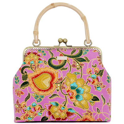 COCOONESE Bamboo Top Handle Bag - Early Crocus (Pink) 1