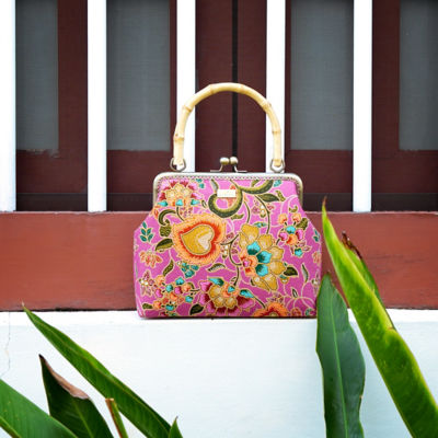 COCOONESE Bamboo Top Handle Bag - Early Crocus (Pink) 5