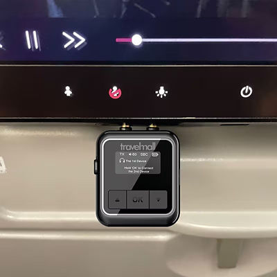 TRAVELMALL 2-in-1 Premium Pro In-Flight Bluetooth Audio Adaptor Receiver & Transmitter 4