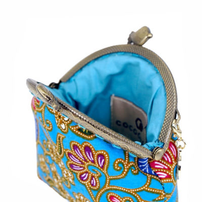 COCOONESE Clutch Purse Mini - Hibiscus (Blue) 3