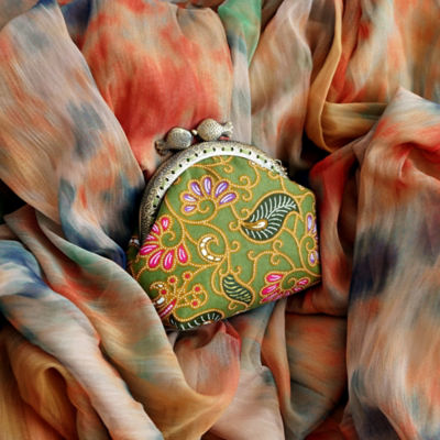 COCOONESE Clutch Purse Mini - Hibiscus (Green) 5