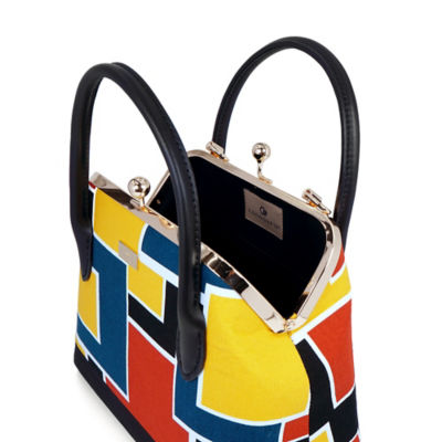 COCOONESE Leather Top-Handle Bag - Mondrian (Yellow) 4
