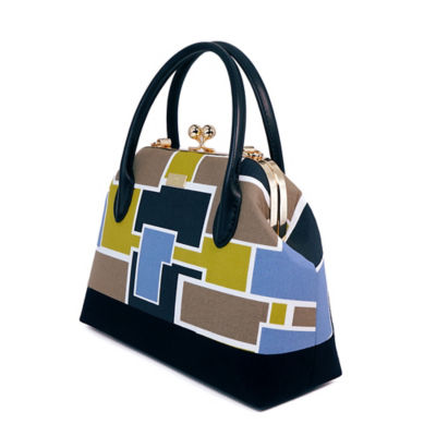 COCOONESE Leather Top-Handle Bag - Mondrian (Green) 3