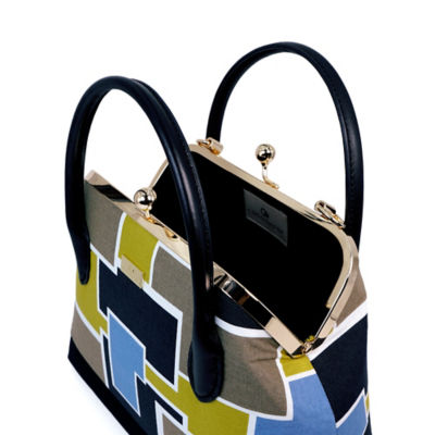 COCOONESE Leather Top-Handle Bag - Mondrian (Green) 4