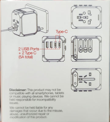TRAVELMALL 25W High Performance Worldwide Travel Adaptor 4