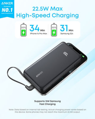 Anker Zolo 20000mAh 22.5W Built-in USB-C Cable CCC Power Bank A110E 2
