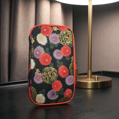 COCOONESE Travel Wallet - Goldfish & Flowers (Black) 3