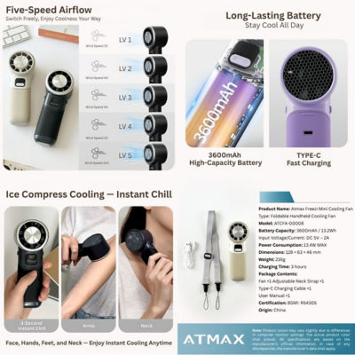 Atmax Freezi Portable Folding Cooling Fan 3