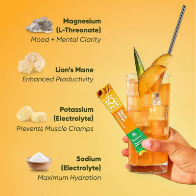 IQBar IQMix Sugar Free Electrolytes Powder Packets - Peach Mango 40 Sticks 7