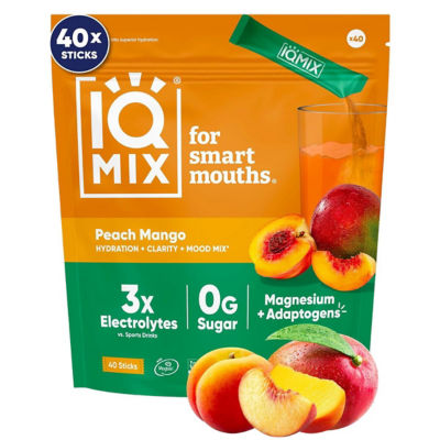 IQBar IQMix Sugar Free Electrolytes Powder Packets - Peach Mango 40 Sticks 9