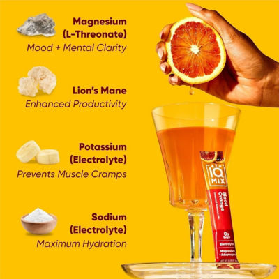IQBar IQMix Sugar Free Electrolytes Powder Packets - Blood Orange 40 Sticks 6