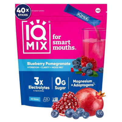 IQBar IQMix Sugar Free Electrolytes Powder Packets - Blueberry Pomegranate 40 Sticks 9
