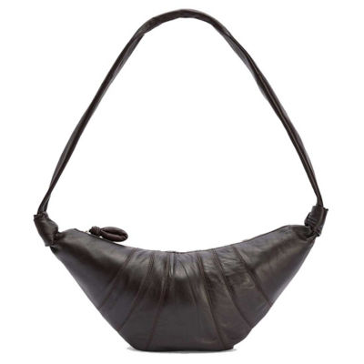 バッグ LEMAIRE MEDIUM CROISSANT BAG BLACK Buy LEMAIRE Medium Croissant Bag Soft Nappa Leather Dark Chocolate