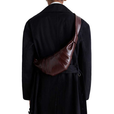 LEMAIRE Small Croissant Bag Coated Cotton Chocolate Fondant BG0003LF1329 6