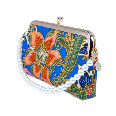 COCOONESE Wristlet Pouch - Epiphyllum (Blue) 4