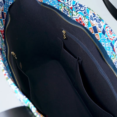 COCOONESE Zipper Top Tote Bag - Peranakan Tiles 3