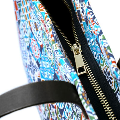 COCOONESE Zipper Top Tote Bag - Peranakan Tiles 4