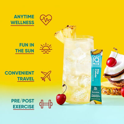 IQBar IQMix Sugar Free Electrolytes Powder Packets - Piña Colada 40 Sticks 7