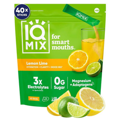 IQBar IQMix Sugar Free Electrolytes Powder Packets - Lemon Lime 40 Sticks 9