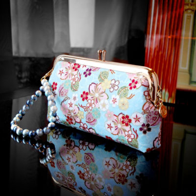 COCOONESE Wristlet Pouch - Sakura Forest (Blue) 5